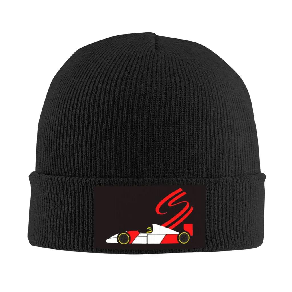 Bonnet de Sport Personnalisé Voiture de Course S-Sennaes Unisexe Hiver Chaud Bonnet Homme Chapeau Tricoté Skullies Beanies Chapeaux Pour Hommes Femmes