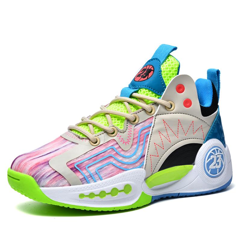 

Баскетбольные кроссовки для мальчиков, студенческие спортивные туфли, на шнуровке, сетчатая поверхность, дышащие, детские, профессиональные, тренировочные, с пружинящей основой, противоскользящие 37