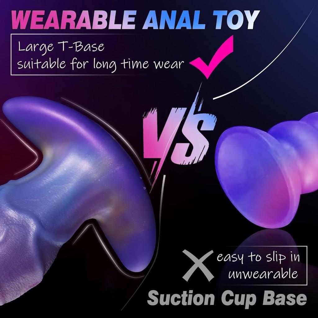 Big Head Sex Toys Anal Plug for Adults,Premium Liquid Silicone Colorful Flexible G Spot Clitoral Vagina Anal Toy for Women Men Couples.(S)