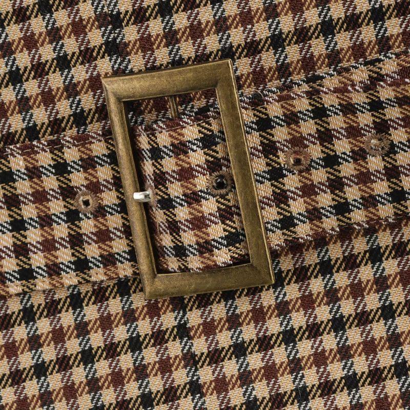 Kaslead New Women clothes Western Style Fashion Simple and Versatile With Belt Houndstooth Suit