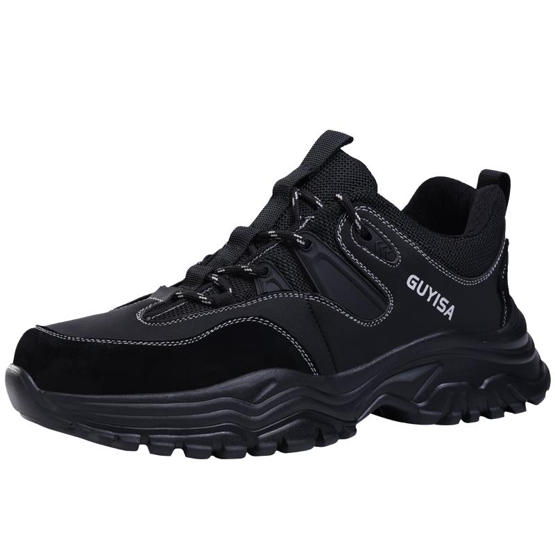 GUYISA Men s Lightweight Breathable Steel Toe Safety Work Shoes 42