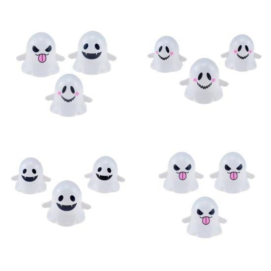 3Pcs Halloween Wind-up Ghost Toy Spooky Cartoon Ghost Walking Toy Toddlers Boys Girls Spring Clockwork Mini White Ghost Toy