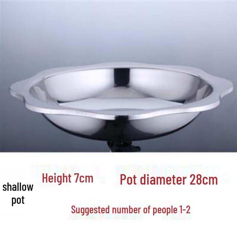 Diruien 28cm Octagonal 201 Stainless Steel Flat-Bottom Hot Pot
