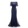 2024 Spring/Summer European-American Slimming Sequin Mesh Fishtail Evening Gown for Women