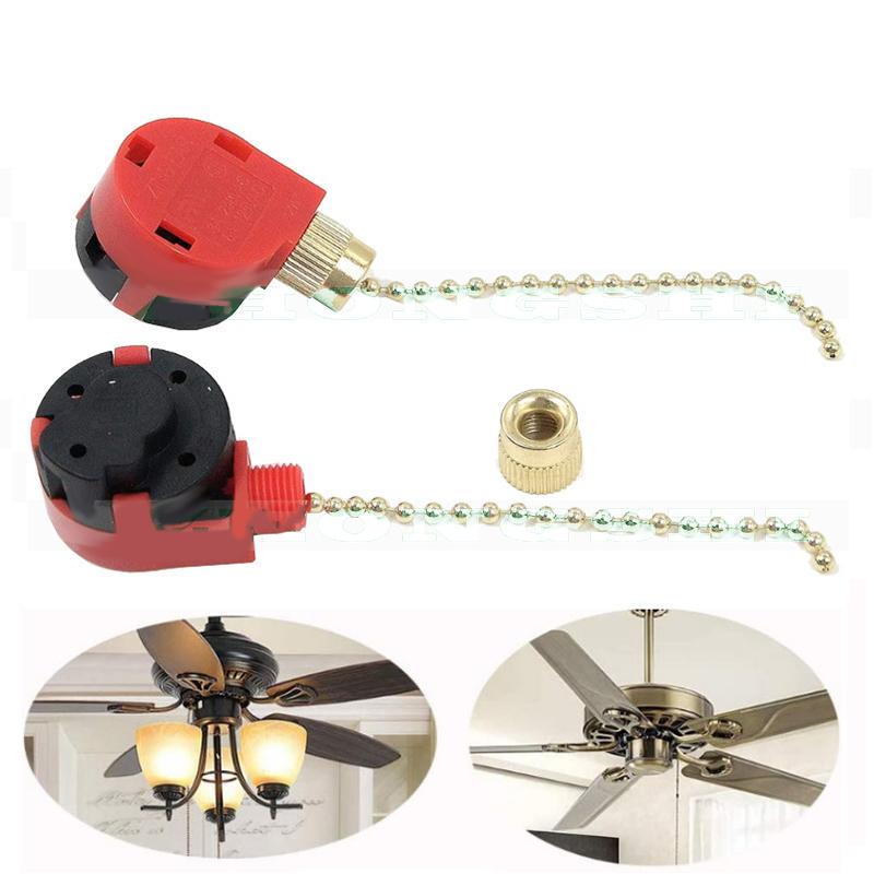 Red Ceiling Fan Switch 3 Speed 4 Wire Ze-268S6 Fan Pull Speed Control Switch