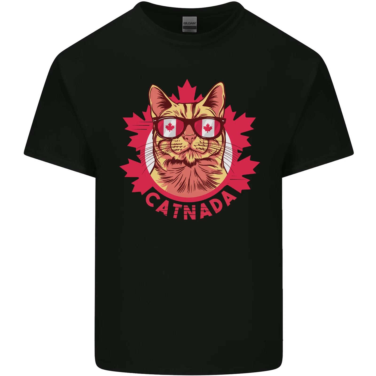Catnada Canada Cat Flag Kids T-Shirt Childrens L