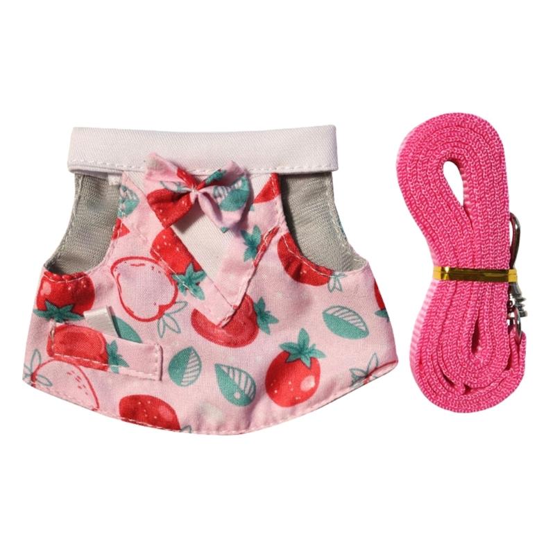 Secure Reinforced Pet Rope with Affixed Checkered Skirt for Small Animals Safety During Walks Pleasant Design