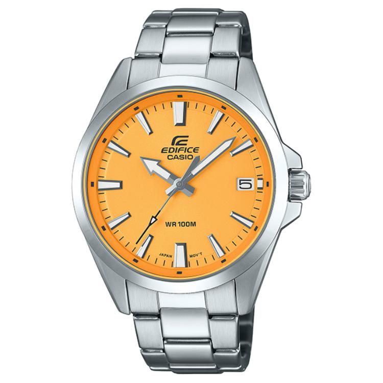 CASIO Men EDIFICE Blue Watch EFV-100D Yellow Watch Dial