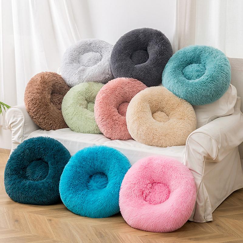 40-100cm Zuhause Rundes Haustierbett für Großes Hundebett Superweiches Katzenbett Langplüschiges Hundehaus für Mittelgroßes Hundehaus Winter Warm Schlafen