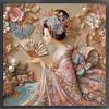 Girl Printed Cross Stitch Kit 45x45cm DIY 11CT Embroidery Craft Set Home Decor