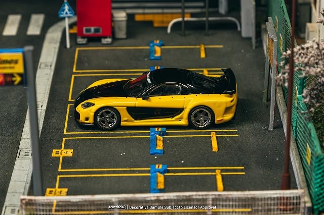 TARMACWORKS Mazda VeilSide Fortune7 Finished Product 1/64 RX-7 Yellow/Black T64G-075-YE