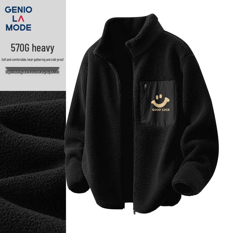 GENIOLAMODE Men's Heavyweight Double-Sided Fleece Jacket