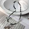 Black Pearl Butterfly Necklace Light Luxury Design Qixi Festival Gift Sweet and Cool Simple Versatile Accessories