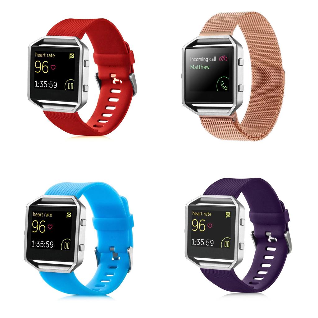 For Fitbit Blaze Silicone Watch Band With Stainless Steel Buckle For Fitness Tracking And Daily Wear