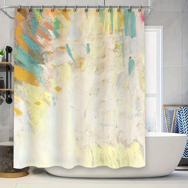 

Red Lip Print Shower Curtain Waterproof Bath Decoration 3D Printed White Background Red Color Water Drop Printing Bathroom Decor 90x180cm