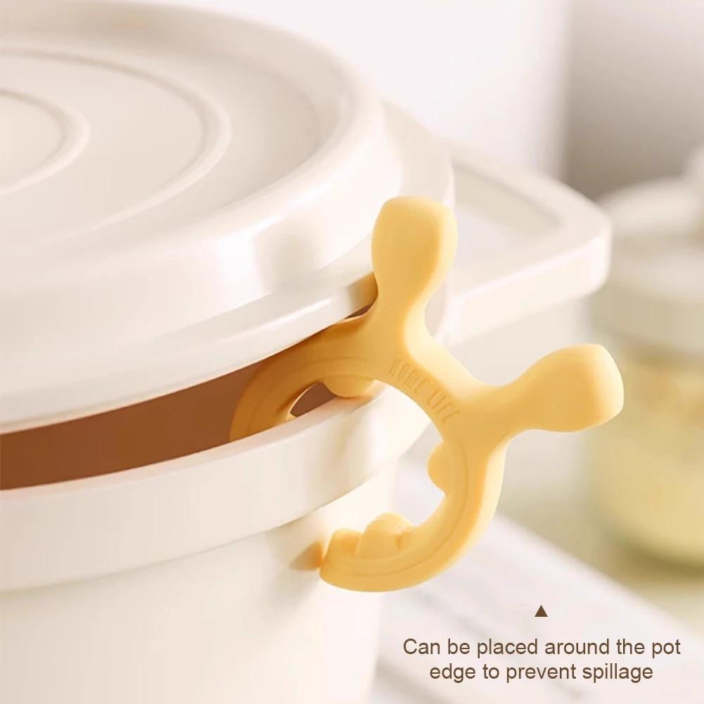 Food Grade Silicone Spoon Home Kitchen Holder Clip Multifunctional Clip Spoon Holder Anti Scald and Anti Overflow Storage Rack