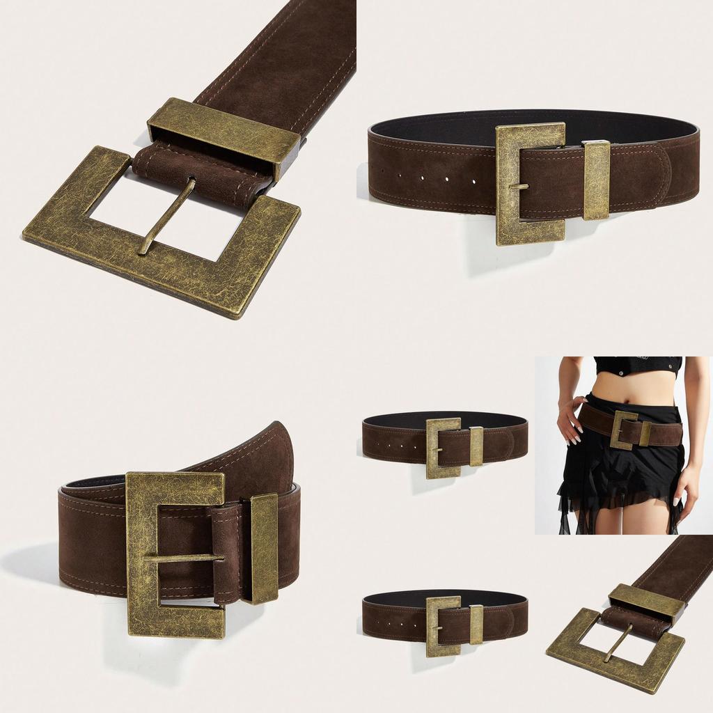 Style Rivet Leather Belt With Alloy Pin Buckle For Casual Outfits And Street Fashion