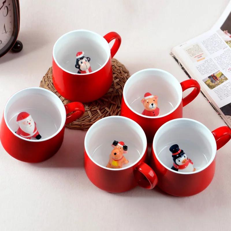 3D Snowman Christmas Mug – Ceramic Cartoon Coffee Cup for Milk or Tea