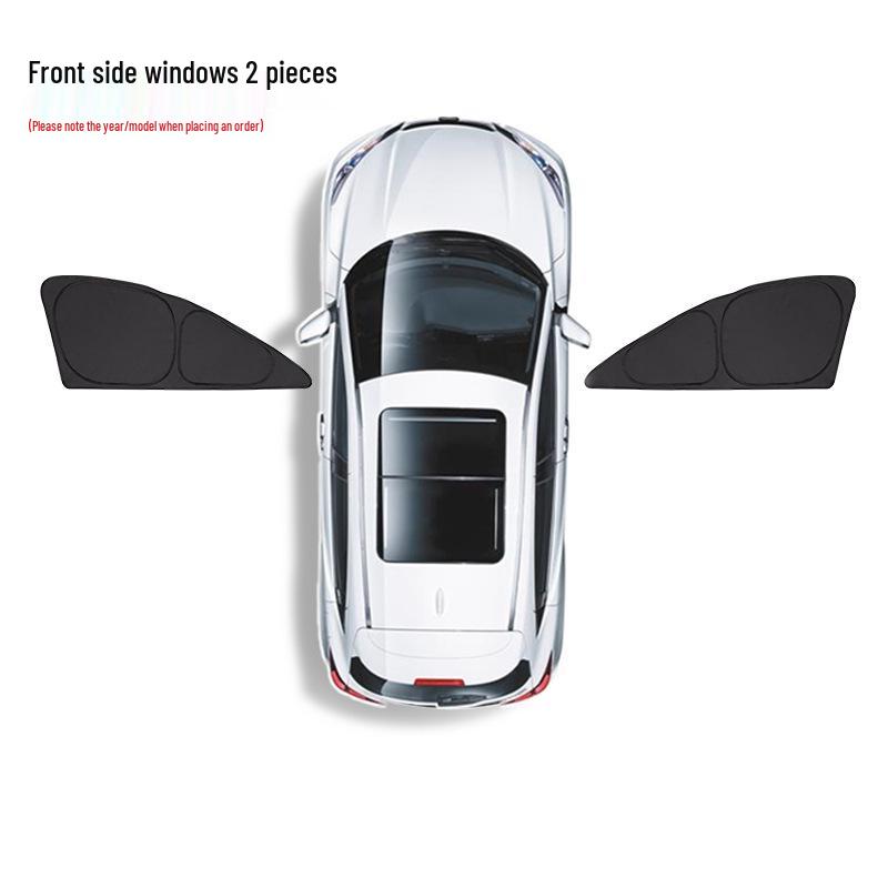 Tesla Model 3/Y/S Sun Visor: Opaque Sunshade for Front Windshield & Side Windows, Privacy Protection for Camping.