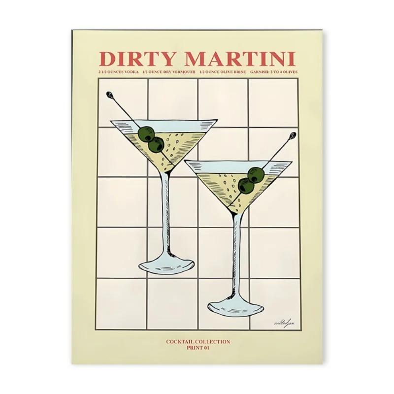 

Coffee Lemon Cocktail Picnic Creative Poster Kitchen Restaurant Bar Living Room Home Decor Wall Art Simple Canvas Paintin 21cm×30cm NoFrame