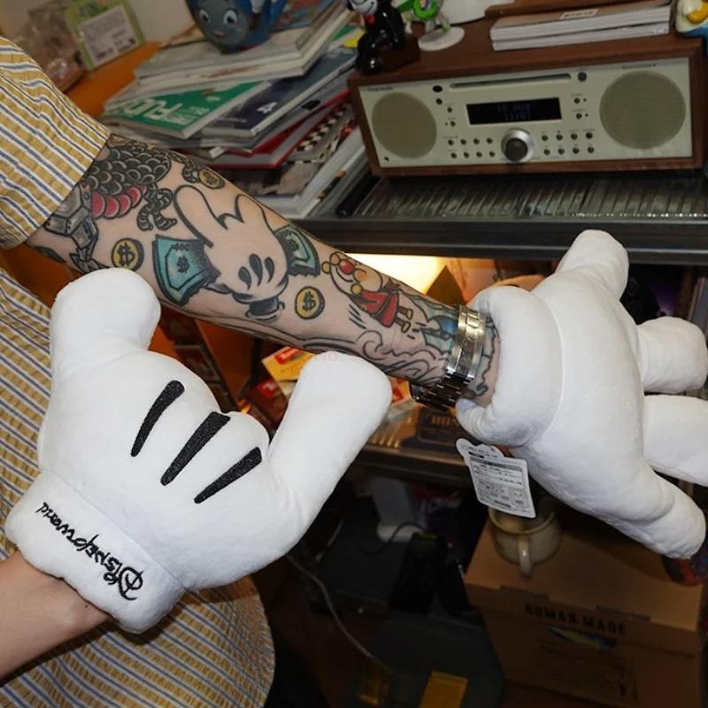 Disney Mickey Mouse Plush Gloves Big Paw Funny Gloves Cosplay Mickey White Gloves Performance Toy Doll Accessories Toy Gift