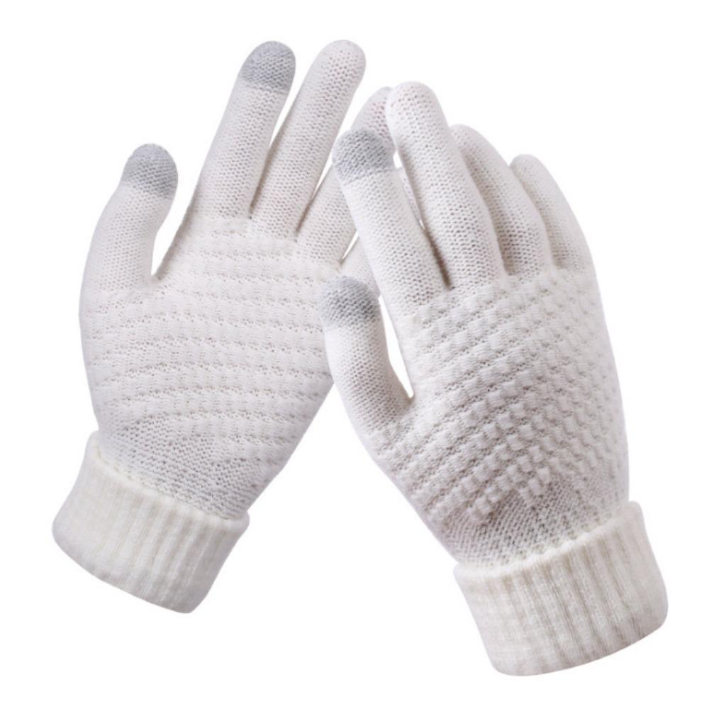 Touch Screen Gloves Men's Winter Riding Driving Thickened Plush Wool Cold-proof Female Students Autumn and Winter Warm Gloves