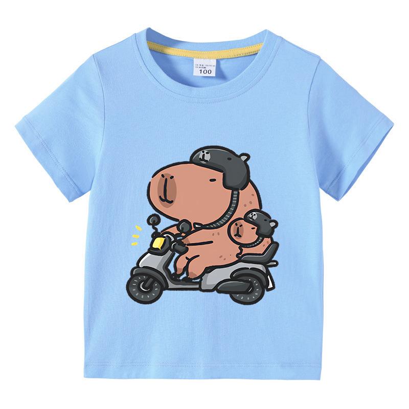 Capybara Kids Tshirt Children animal Tees Cartoons Clothes Kid Girl Boy Cute Capybaras Lovely T Shirt Baby Casual Top Clothes
