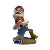 Puppy Bites Gnome Resin Sculpture Outdoor Garden Lawn Fountain Swimming Pool Ornament Bathroom Decoration
