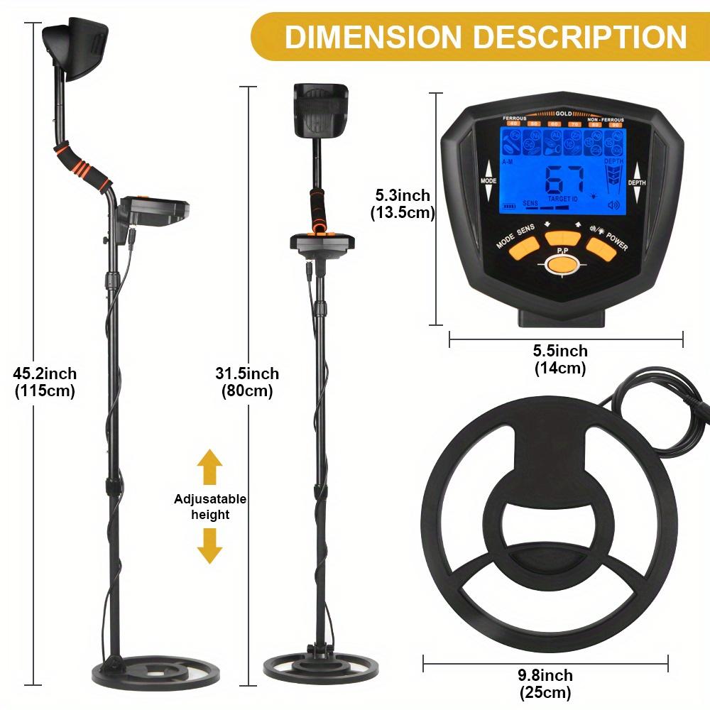 Higher Accuracy Gold Detector with Bigger LCD Display, 6 Professional Modes, Adjustable Metals Detectors, 10" Coil Metal Detecto