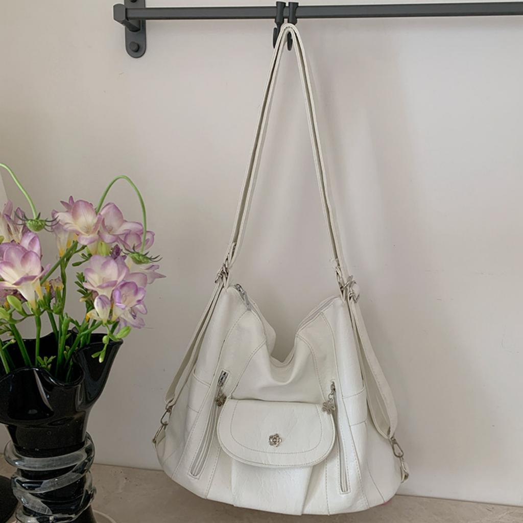 Geantă de mână vintage din piele PU Capacitate Mare Geantă de umăr Simplă Y2K Geantă crossbody de agrement Rucsac pentru Călătorie Cumpărături Muncă Întâlnire