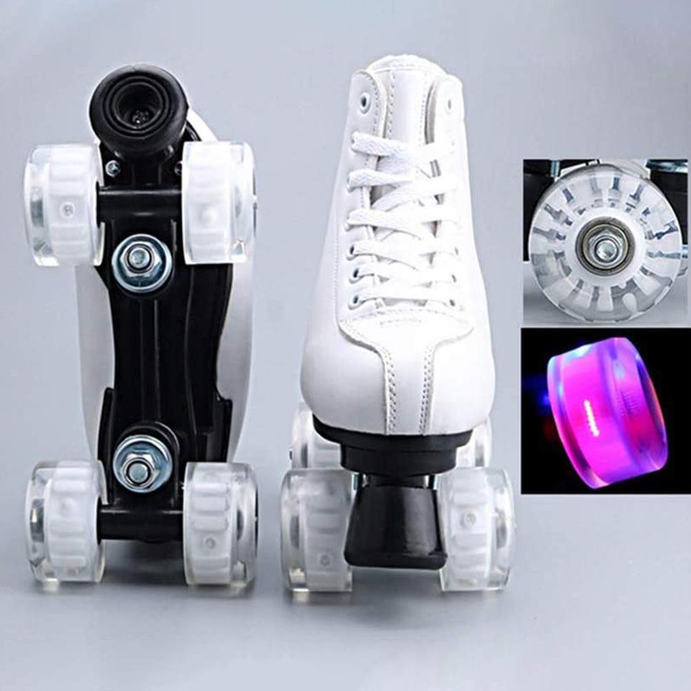 Flash Wheel Roller Skates With LED Light Double Line Skates 4 Wheels Two Line Skating Shoes for Adults