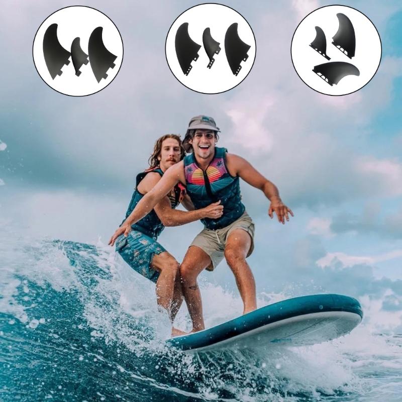 3Pcs Surfs Fin Set High Performances PVC Surfboards Fin Surfboards Thruster Fin Water Sports Accessories