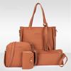 Elegant Women Leather Handbag Set With Shoulder Bags Tote Purse And Messenger Satchel