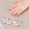 22pcs Sheet Laser Bronzing Full Cover Nail Stickers Long Lasting Tearable Cute Nail Art Wraps Design