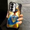 Blue Yellow Ukrainian Girl Plating Phone Case For Samsung A17 A07 A37 A57 A16 A56 A15 A55 A14 A54 A13 A53 A26 A36 A25 A35 A24 A3