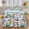 3pcs Cute Cartoon Panda Print Coreless Down Duvet Cover Set, Multi Size Bedroom Bedding Decoration, Machine Washable