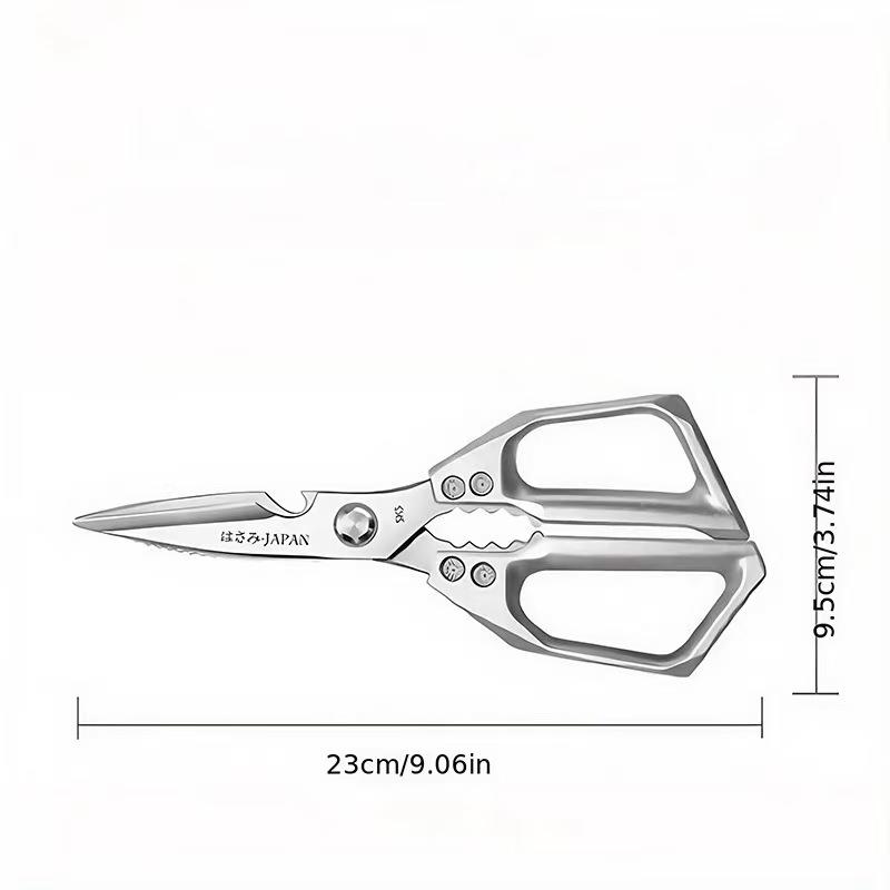 Stainless Steel Kitchen Scissor Thickened Rust-proof Poultry Scissor Heavy Duty Japanese Style Chicken Bone Shear Nut серебряный
