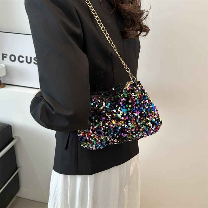 Wholesale Unique Stylish Sequined Small Square Bag For Women With Chain Strap For Daily Use