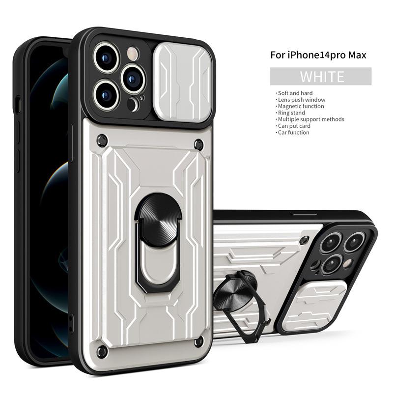 Suitable for IPhone17Pro Max Lijia Window Push Mobile Phone Case Apple 12 Magnetic Ring Anti-drop Protective Case