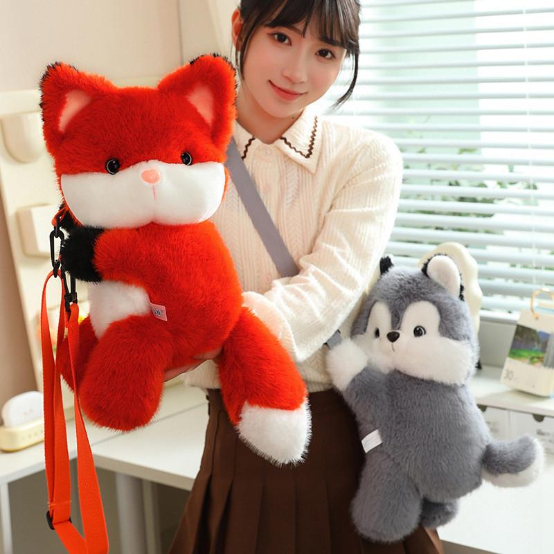 Backpack Panda Plush Child Animal Doll Crossbody Bag Cute Fox Doll Bag Plushie