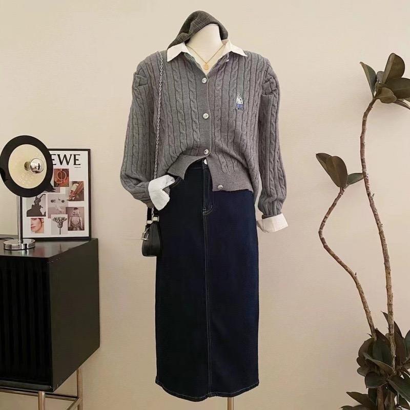 2KWEIRD Autumn New Knitted Sweater Jacket Embroidery Women Short Wool Outwear Slim Twist Knitted Cardigan Cashmere Sweet Knitwear