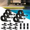 Pool Solar Cover Reel Strap Solar Cover Reel Fastening Set Strong Grip Ground Swimming Blanket Straps Fastener For Adults