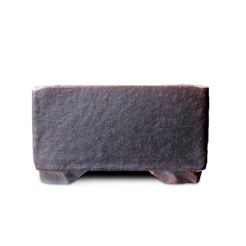Umekichi Bonsai 3 Square Bonsai Brown Yokkaichi Banko Fits Tuberous Approximately 9cm Supplies, No. Pot, Glazed, Ware, Eigama, Square, Shallow,