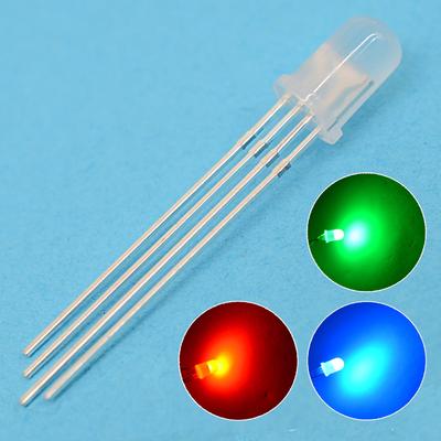 100Pcs LED Emitting Diodes Min F5 5mm Round Lamp Bead 4pin Diffused Bulb RGB Tri-Color Common Cathode Decoration Atmosphere Neon