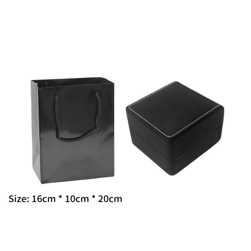 Genuine Leather Flip Top Jewelry Case Travel Watch Necklace Storage Box Compact Organizer with Soft Velvet Lining