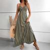 2026 European and American summer new bohemian women's casual lace-up flower dress