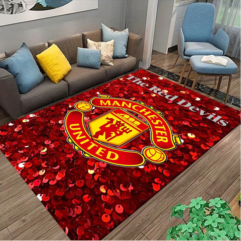 1pc Manchester United Manchester City Carpet for Room Floor Mat, Comfortable Office Chair Printed Area Rug, Beautiful Hotel Rug
