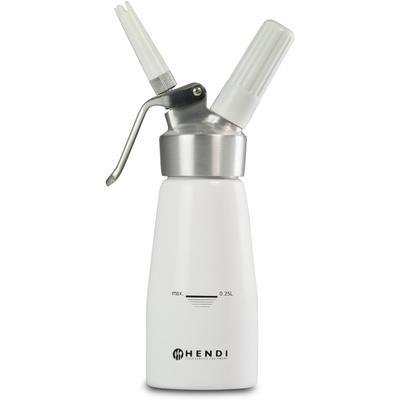 N2O Kitchen Line Sahnesiphon-Set mit 3 Düsen, 0,25 l, weiß, HENDI 588031