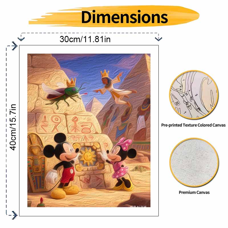 Disney Oil Painting Handcolored Painting Egyptian Pyramid Adventure Living Room Decoration Hanging Painting Wall Painting