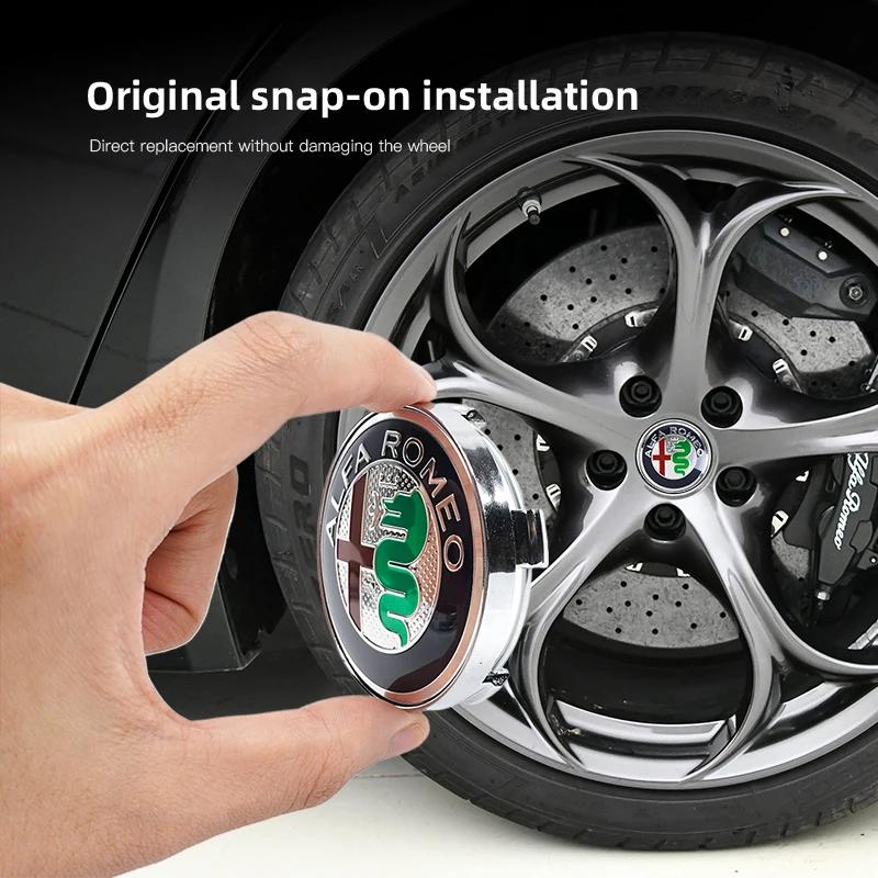 Car Stickers For Alfa Romeo 4Pcs Car Emblem Wheel Hub Center Cover Car Accessories For Alfa Romeo Giulietta 159 Mito Giulia Stel zxb894